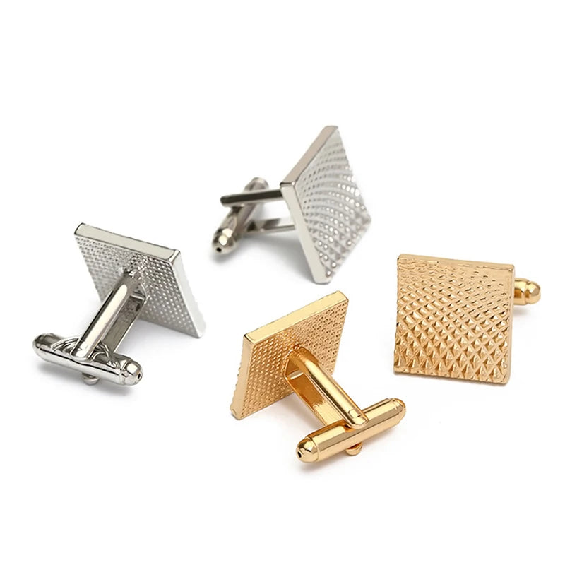 Luxury Quality Men's Cufflinks Classic Geometric Square Metal Sleeve Nails Fashion Cuff Buttons for Clothes Man Wedding Jewelry