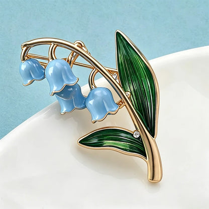 Wuli&baby May Birthday Flower Lily Brooches Pins For Women Lady Enamel Plants Flowers Office Casual Brooch Pin Fashion Gifts