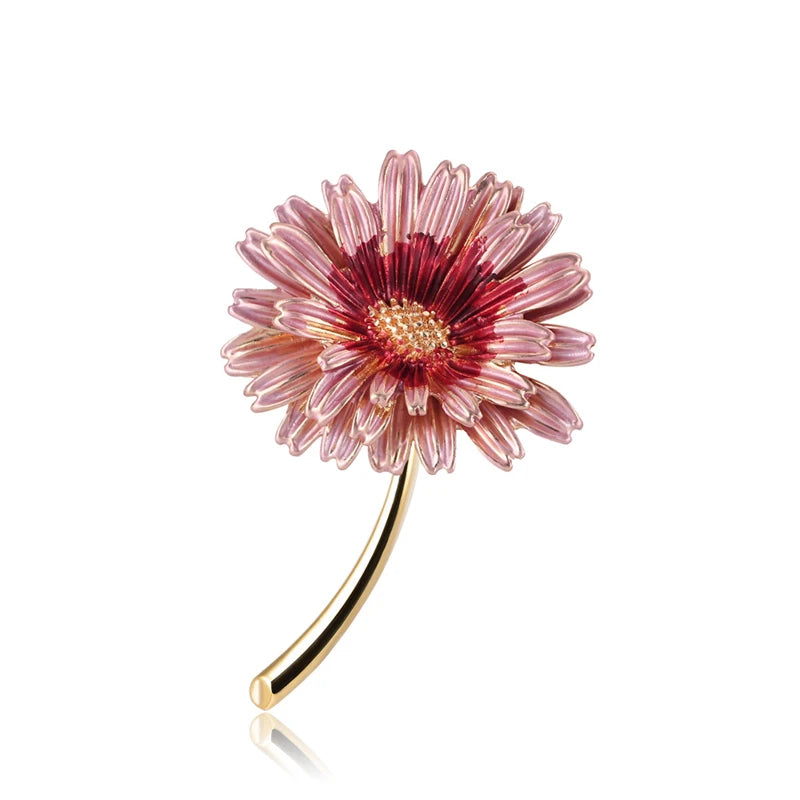 New Enamel Tulip Chrysanthemum Rose Sunflower Flower Brooch for Women Elegant Fashion Classic Flower Weddings Party Brooch Pins