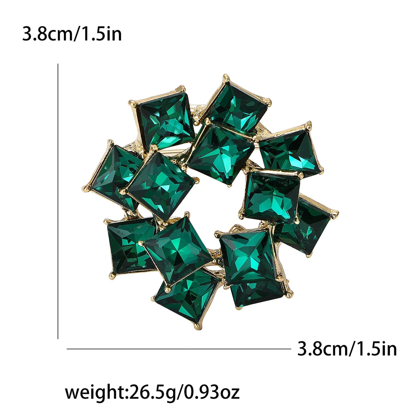 Beaut&Berry Vintage Double Layer Crystal Glass Brooches for Women Rhinestone Pins Friends Party Gifts Jewellery Accessories