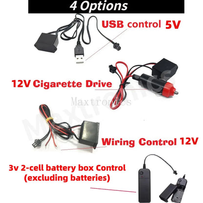 1M/3m/5M LED Neon Light USB Flexible EL Wire Rope Tube Waterproof LED Strip Tape for Holiday Dance Party Decor Light 3V 5V 12V