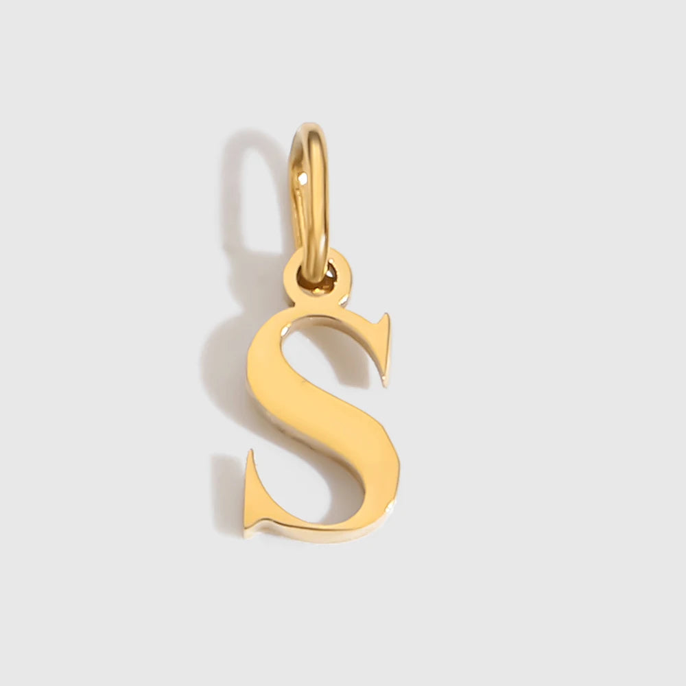 eManco Stainless Steel Cut 26 Letters Charm DIY Women's Necklace Bracelet Jewelry Making Factory Direct Sales