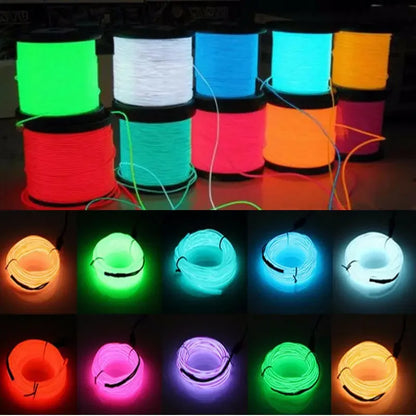 1M/3m/5M LED Neon Light USB Flexible EL Wire Rope Tube Waterproof LED Strip Tape for Holiday Dance Party Decor Light 3V 5V 12V