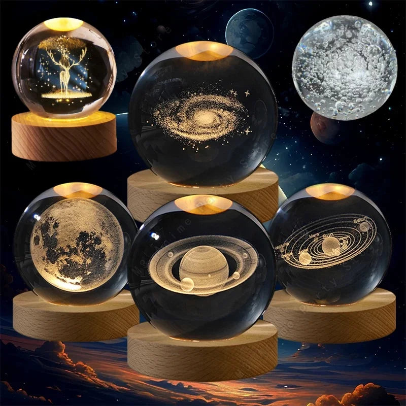 System Galaxy Table Lamp Glowing Moon Sphere For Bedroom Decoration Gift