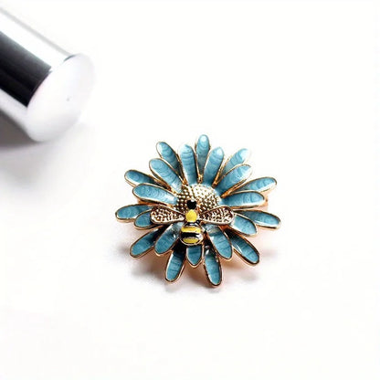 SKEDS Ladies' Exquisite Countryside Chrysanthemum Brooch Elegant Suit Accessory Coat Corsage High-End Luxury Sunflower Pin