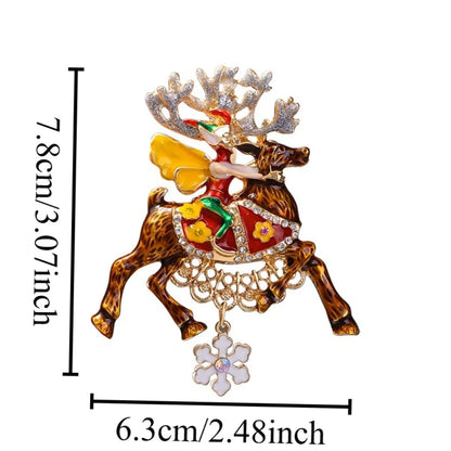Christmas Santa Claus Elk Design Men Women Brooch Pins, Jewelry Accessories, Wedding Holiday Party Couple Surprise Gift