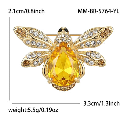 Beaut&Berry Luxury Crystal Bee Brooches for Women Unisex Insect Pins Casual Party Jewelry Accessories Gifts Decoration
