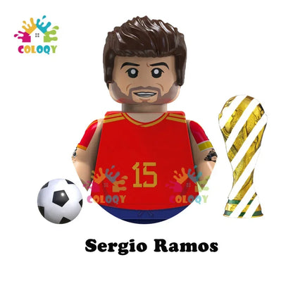 Kids Toys Football Stars Building Blocks Sport Player Mini Action Figures Toys For Boys Christmas Gifts