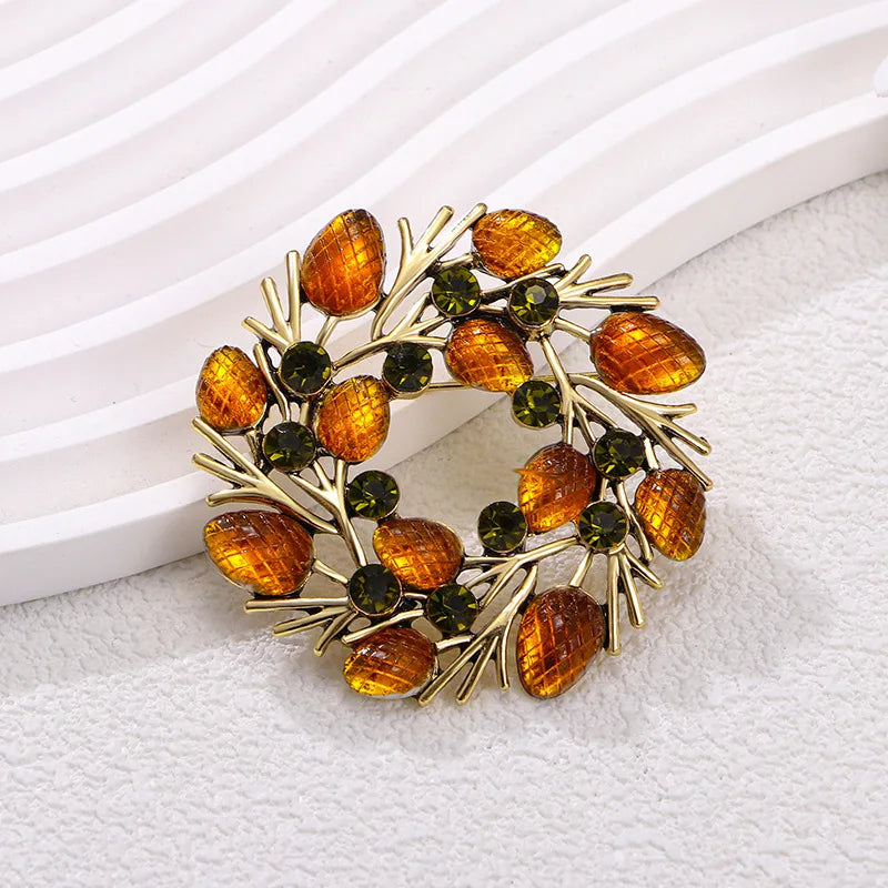 Elegant and Beautiful Watermelon Apple Durian Mulberry Fruit Design Brooch Pin for Men and Women Clothing Accessories
