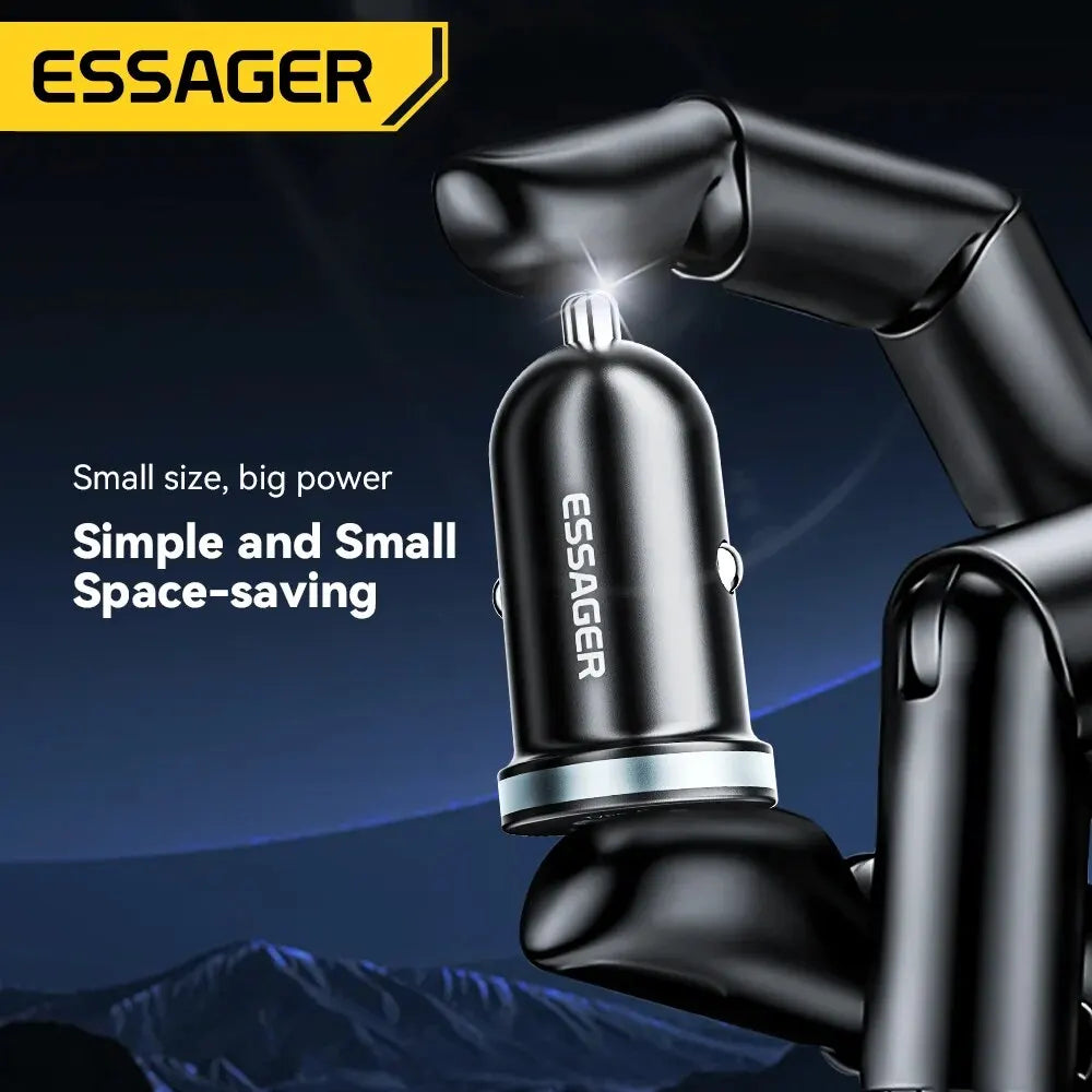 Essager 30W 5A QC 4.0 PD 3.0 USB Car Charger Quick Charge4.0 USB Type C Car Fast Charging For iPhone 12 13 Huawei Samsung Xiaomi