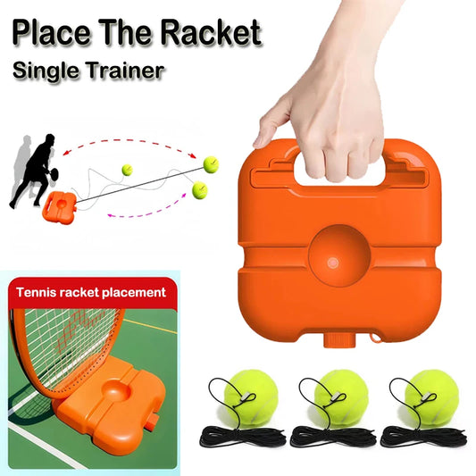 Professional Tennis Training Aids Base With Elastic Rope Ball and placed Tennis Racket base Tennis Trainer Tennis Practice Tool