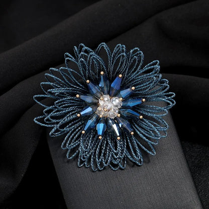 SKEDS 2022 Exquisite Luxury Women Rhinestone Flower Brooch Badges Pearl Crystal Plant Brooches High Quality Retro Pin For Lady