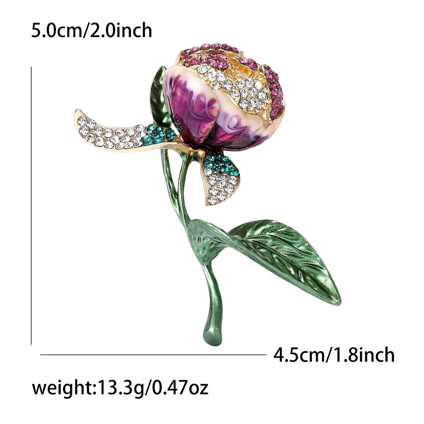 Fashion Enamel Flower Brooches for Women Unisex Plant Pins Office Casual Party Friend New Gifts Jewelry Accessories Decoration