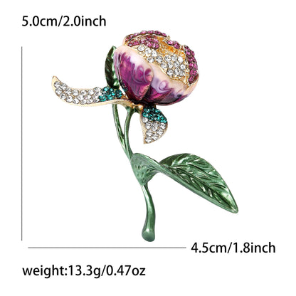 Fashion Enamel Flower Brooches for Women Unisex Plant Pins Office Casual Party Friend New Gifts Jewelry Accessories Decoration