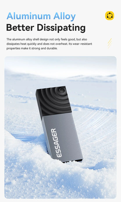 Essager 2-in-1 Mini Type C USB2.0 Card Reader Adapter Micro SD TF Memory Card Reader for iPhone 16 15 Pro Huawei Macbook iPad