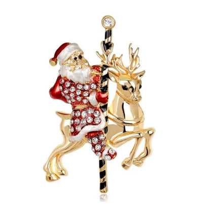 Green Rhinestone Christmas Tree Brooches Pins For Women Man Unisex Crystal Jewelry Gifts Clothes Accessories