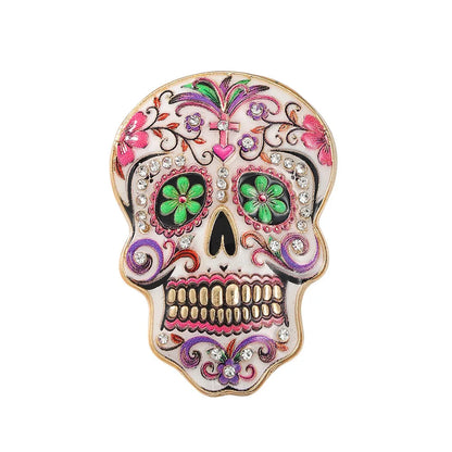 Halloween Sugar Skull Enamel Brooch Gothic Skeleton Pin Pumpkin Ghost Cat Badge for Coat Bag Day of The Dead Jewelry Party Gift