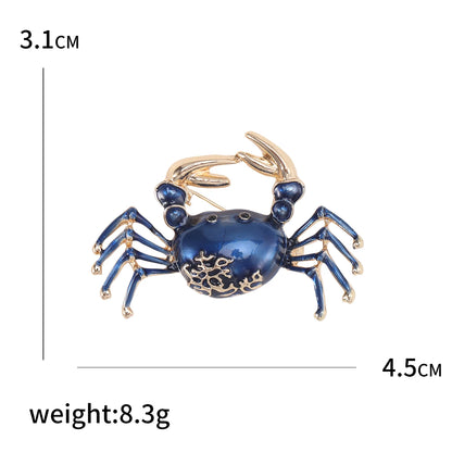 Enamel Rhinestone Crab Brooches For Women Unisex Animal Pins Multi-color Available Casual Party Accessories Gifts