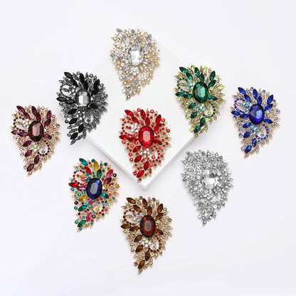 Beaut&Berry Luxury Crystal Large Glass Brooches for Women  Rhinestone Pins Friends Party Gifts Banquet Jewellery Accessories