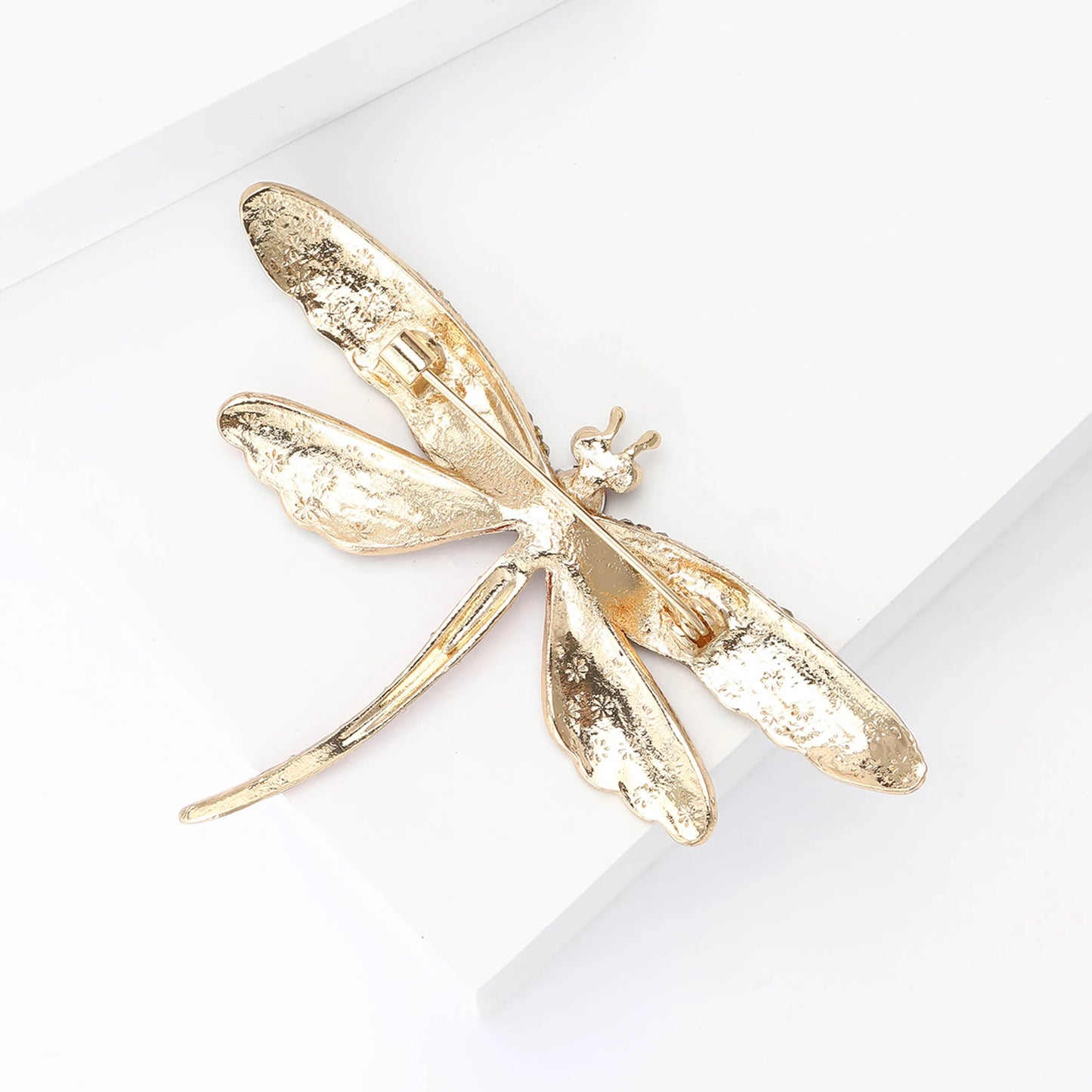 Beaut&Berry Enamel Rhinestone Dragonfly Brooches for Women Unisex Insect Pins Casual Party Accessories Gifts Friends Decoration