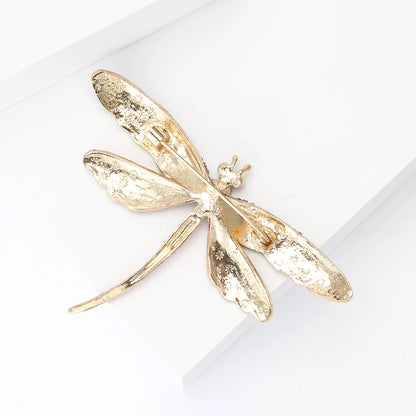 Beaut&Berry Enamel Rhinestone Dragonfly Brooches for Women Unisex Insect Pins Casual Party Accessories Gifts Friends Decoration