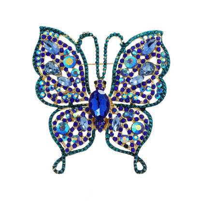 Women  Classic Vintage Luxury Crystal Butterfly Brooches Pins Exquistie Fashion Shiny Rhinestone Insect Series Accessories