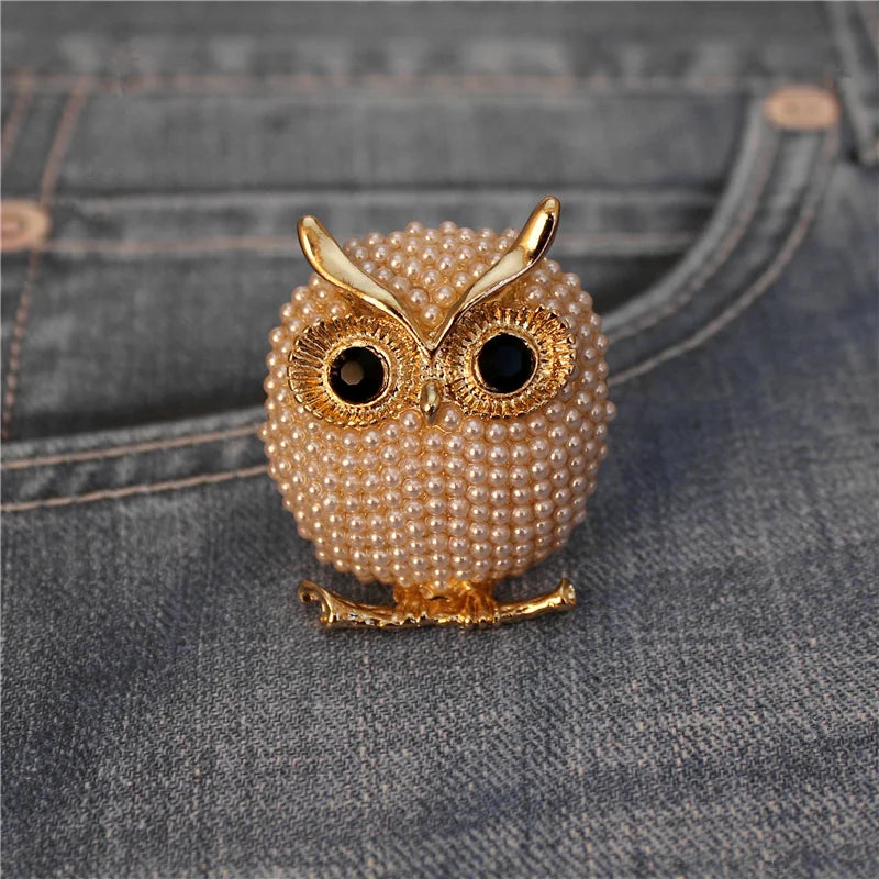 Baroque Luxury Beautiful Owl Animal Design Brooch for Men and Women, Jewelry Accessories, Wedding Holiday Party Gift