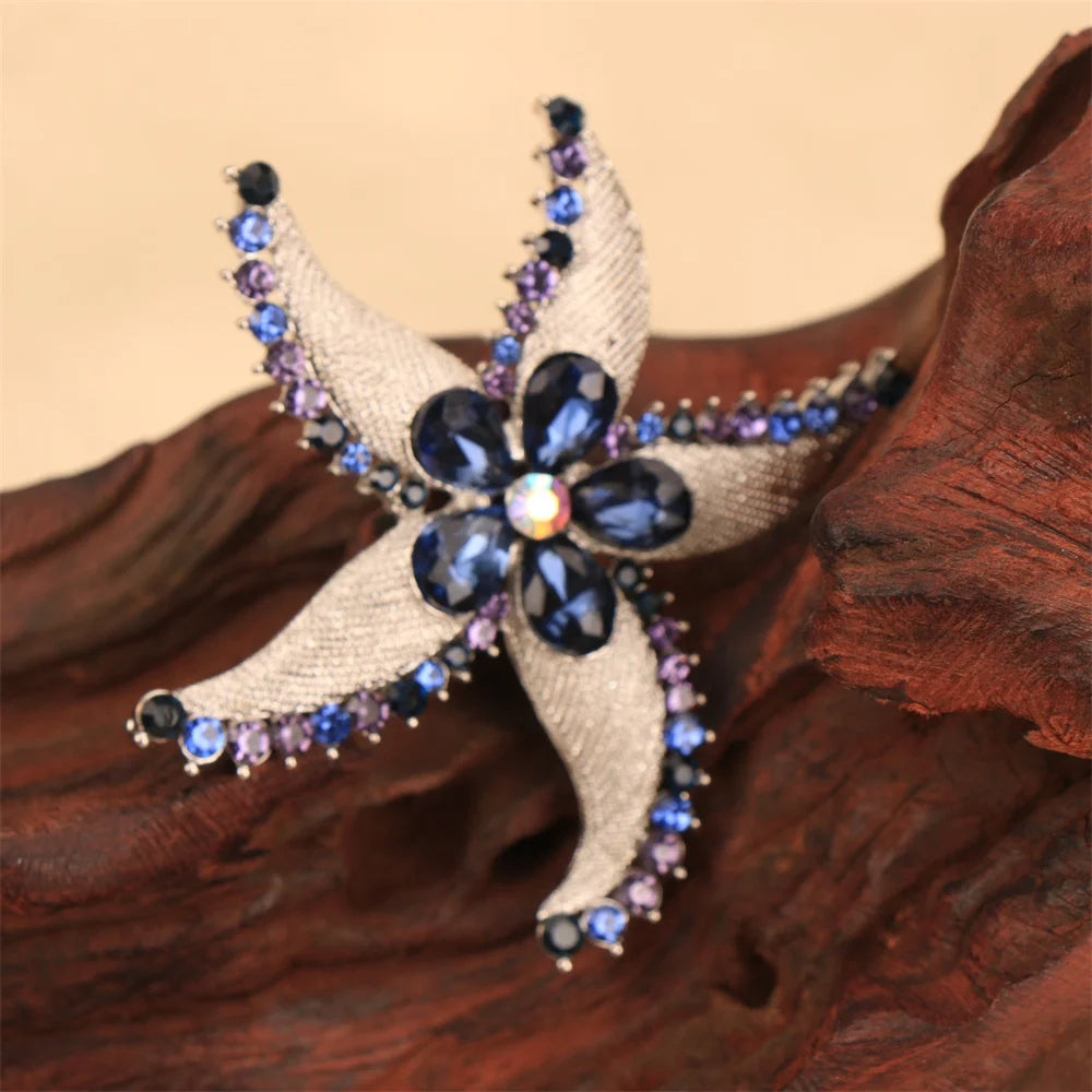 Baroque Luxury Beautiful Starfish Design Brooch for Men and Women, Jewelry Accessories, Wedding Holiday Party Gift