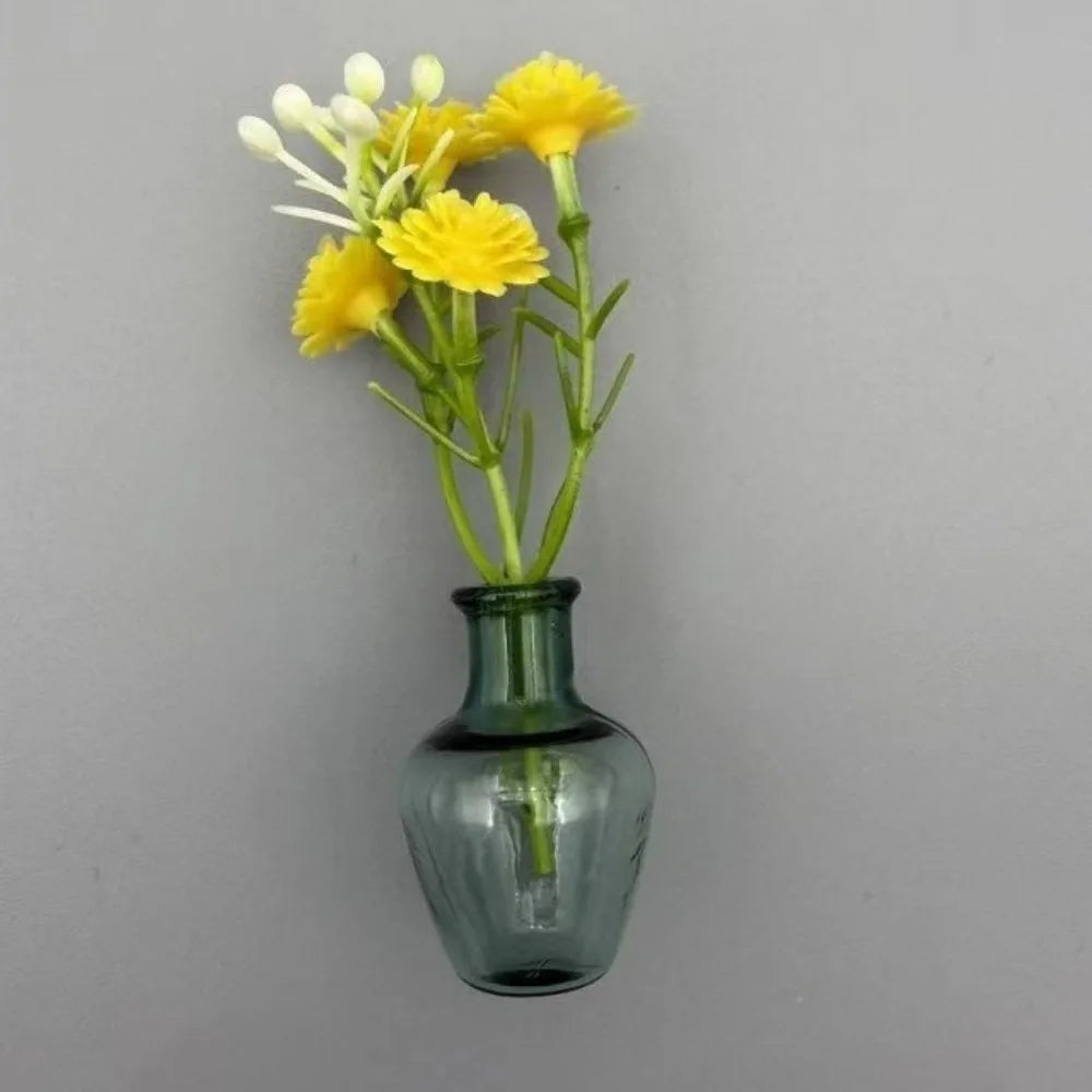 Flower Arrangement 3D Magnetic Vase Sticker Exquisite Decorative Magnetic Glass Vases With Flower Mini Vase Magnets Home