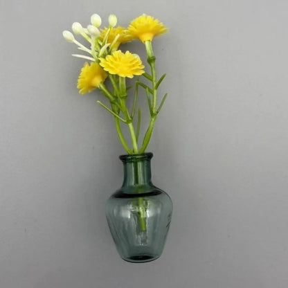 Flower Arrangement 3D Magnetic Vase Sticker Exquisite Decorative Magnetic Glass Vases With Flower Mini Vase Magnets Home