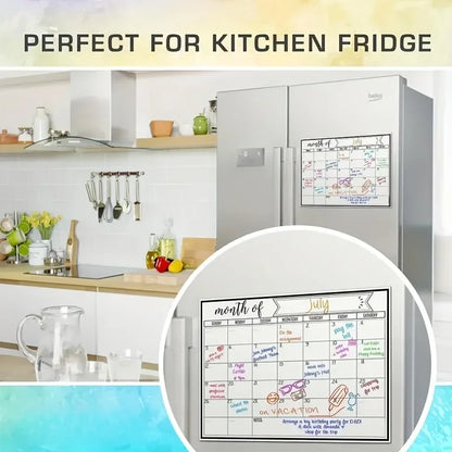 Magnetic Refrigerator Dry Erase Calendar Monthly Planner Whiteboard Record Message Board Memo Pad Fridge Magnets Kitchen Decor