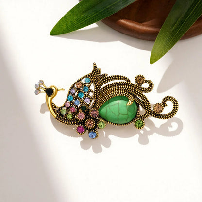 Rhinestone Peacock Brooch for Women Unisex Animal Pins Party Backpack Gifts Jewelry Accessories