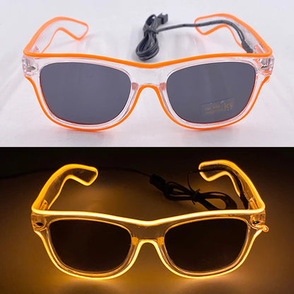 Light Up Led Glasses Neon Party Luminous Glasses EL Wire Glowing Sunglasses Novelty Gift for Adult Glow Bright Light Supplies