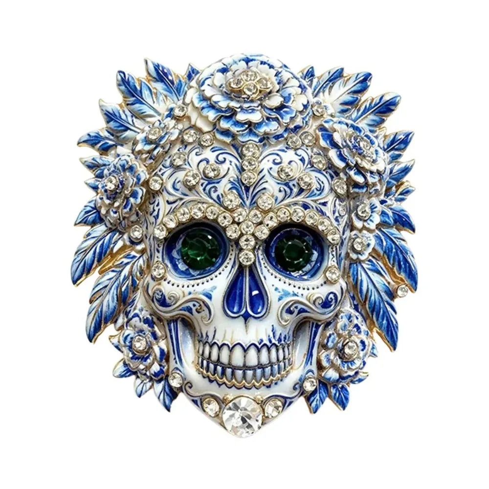 Halloween Sugar Skull Enamel Brooch Gothic Skeleton Pin Pumpkin Ghost Cat Badge for Coat Bag Day of The Dead Jewelry Party Gift
