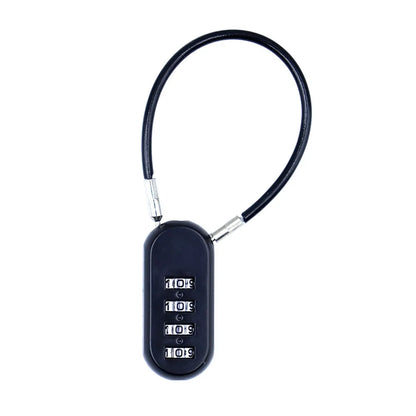 Zinc alloy 4 Digit Password Lock Wire Rope Anti-theft Backpack Zipper Lock Padlock Dormitory Cabinet Lock for Home&Travel