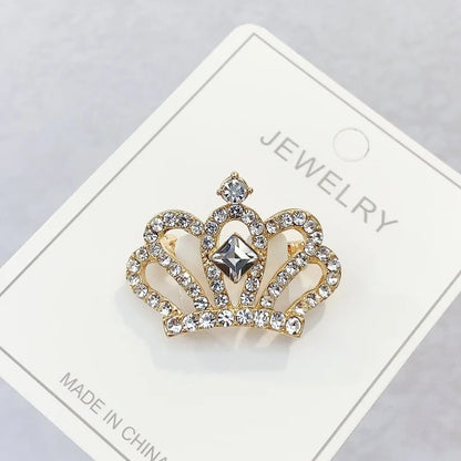 Fashion Crown Brooch For Women Vintage Zircon Crystal Luxurious Jewelry Girl Princess Gift