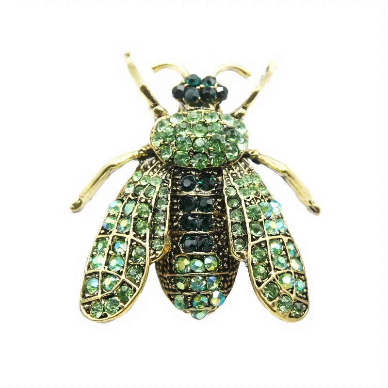 SKEDS Luxury Exaggerated Vintage Women Girls Crystal Bee Brooch Pin Fashion Elegant Lady Exquisite Insect Rhinestone Badges