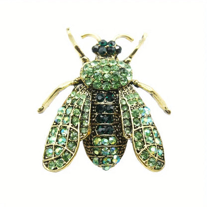 SKEDS Luxury Exaggerated Vintage Women Girls Crystal Bee Brooch Pin Fashion Elegant Lady Exquisite Insect Rhinestone Badges
