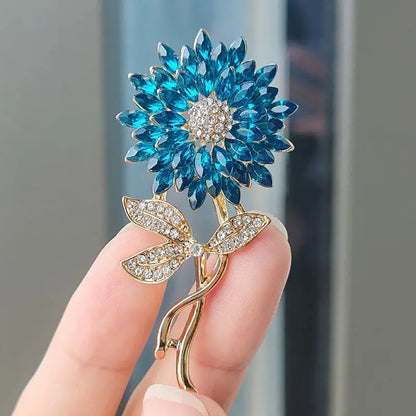 Fashion Crystal Rhinestone Bouquet Flower Brooch For Women Wedding Party Lapel Pin Suit Dress Jewelry Accessories Gifts
