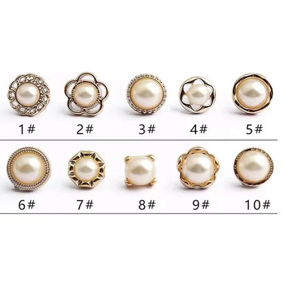 10pcs/Fashion Brooch SetPrevent Accidental Exposure Buttons Brooch Badge Cufflinks Button Detachable Buttons Sewing Accessories