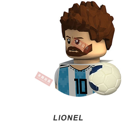 2026 NEW World Famous Football Players Figurine Messi Ronaldo Neymar Lewandowski Mini Action Building Block Model Toy Kids Gifts