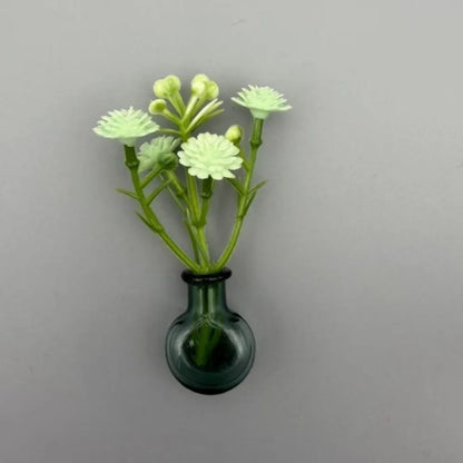 Flower Arrangement 3D Magnetic Vase Sticker Exquisite Decorative Magnetic Glass Vases With Flower Mini Vase Magnets Home