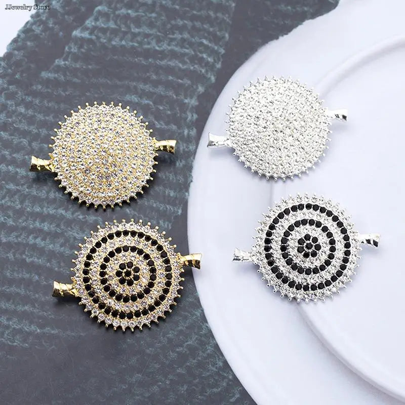 1pc Luxury New Tulip Flower Brooch Elegant Design Sense Rose White Stone Jewelry Collar Pin Jewelry