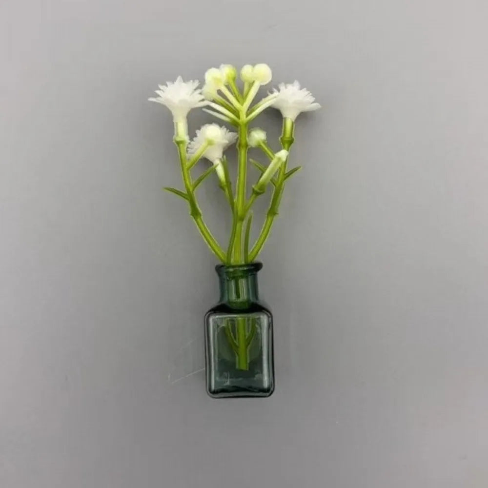 Flower Arrangement 3D Magnetic Vase Sticker Exquisite Decorative Magnetic Glass Vases With Flower Mini Vase Magnets Home