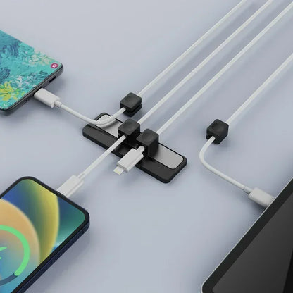 Adjustable Magnetic Cable Clips Cord Organizer Holder under Desk Smooth Wire Management Pad - Keeper for Home Office
