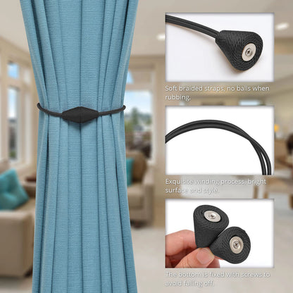 2pcs European style conical shaped strong magnetic curtain tiebacks for thin or heavy curtains, suitable for home, living room