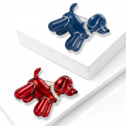 Beaut&Berry Trendy Enamel Dog Brooches for Women Unisex Animal Pins Casual Party Jewelry Accessories Gifts Decoration
