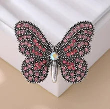 Full of Rhinestone Butterfly Brooches for Women Insect Lapel Pins Casual Party Jewelry Accessories Gifts