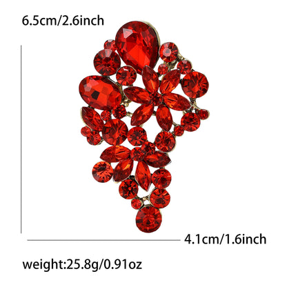 Beaut&Berry Luxury Shiny Crystal Glass Brooches for Women Rhinestone Pins Friends Party Gifts Banquet Jewellery Accessories