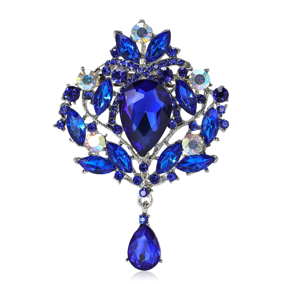 Beaut&Berry Rhinestone Luxury Brooches for Women Unisex Crystal Glass Pendant Pins Office Party Friend Gifts Jewelry Accessories